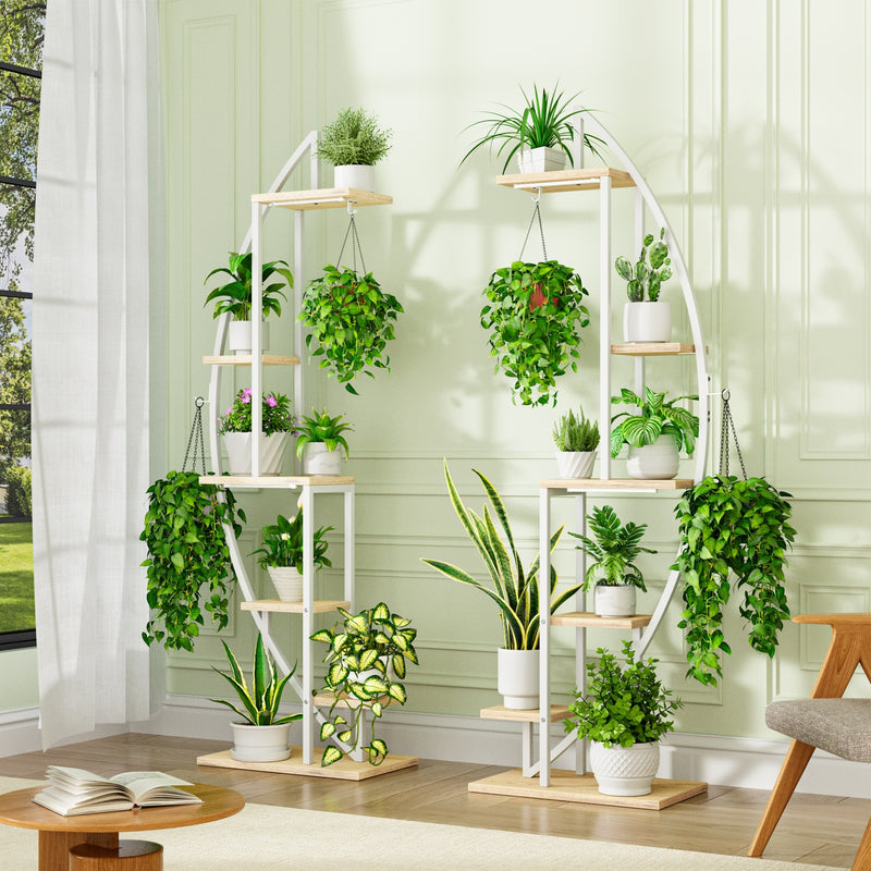 Suporte para plantas com luzes de cultivo 2 peças de 6 níveis