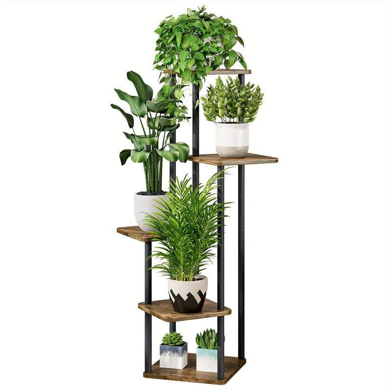 Suporte de canto para plantas, prateleira alta de metal para plantas múltiplas