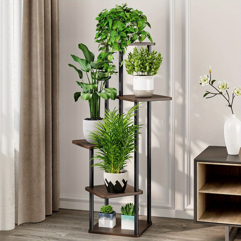 Suporte de canto para plantas, prateleira alta de metal para plantas múltiplas
