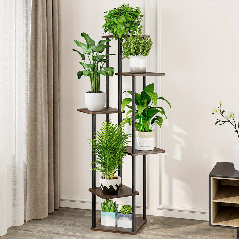 Suporte de canto para plantas, prateleira alta de metal para plantas múltiplas