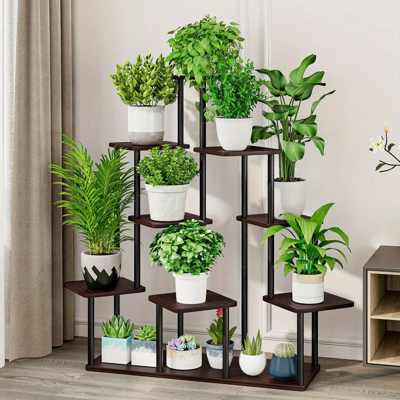 Suporte de canto para plantas, prateleira alta de metal para plantas múltiplas