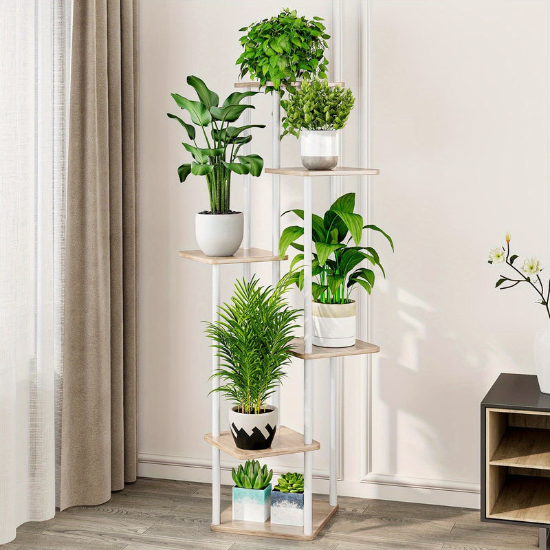Suporte de canto para plantas, prateleira alta de metal para plantas múltiplas