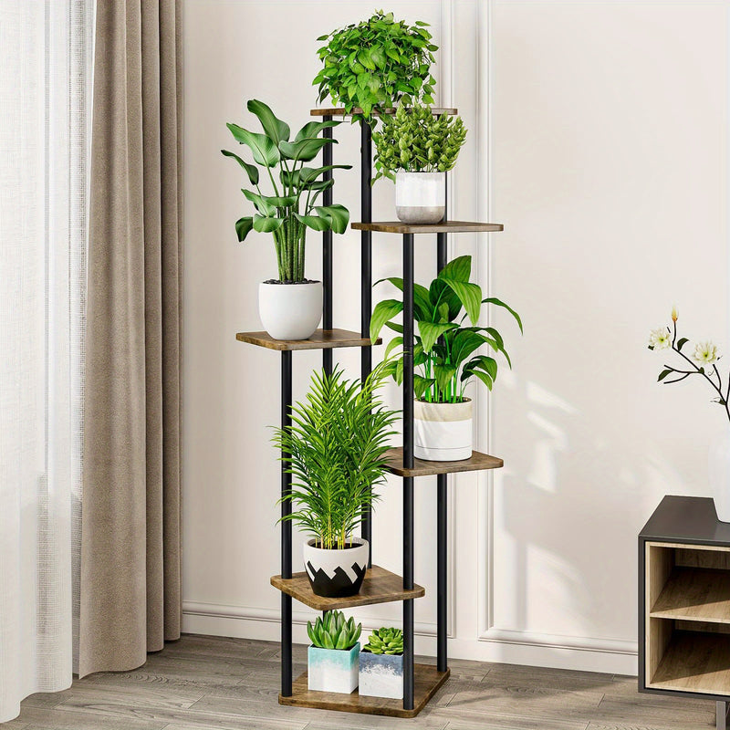 Suporte de canto para plantas, prateleira alta de metal para plantas múltiplas