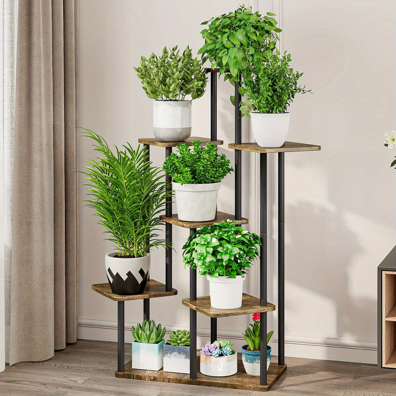 Suporte de canto para plantas, prateleira alta de metal para plantas múltiplas