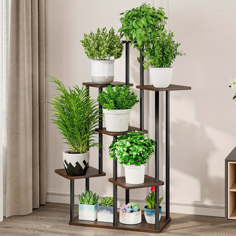 Suporte de canto para plantas, prateleira alta de metal para plantas múltiplas