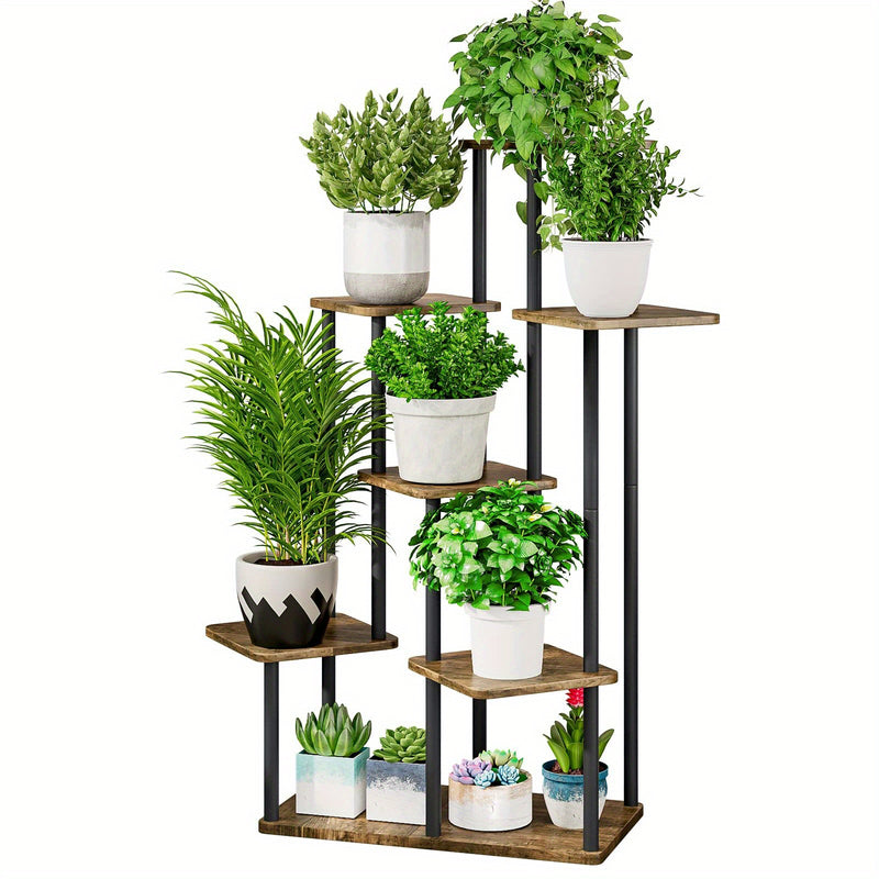 Suporte de canto para plantas, prateleira alta de metal para plantas múltiplas