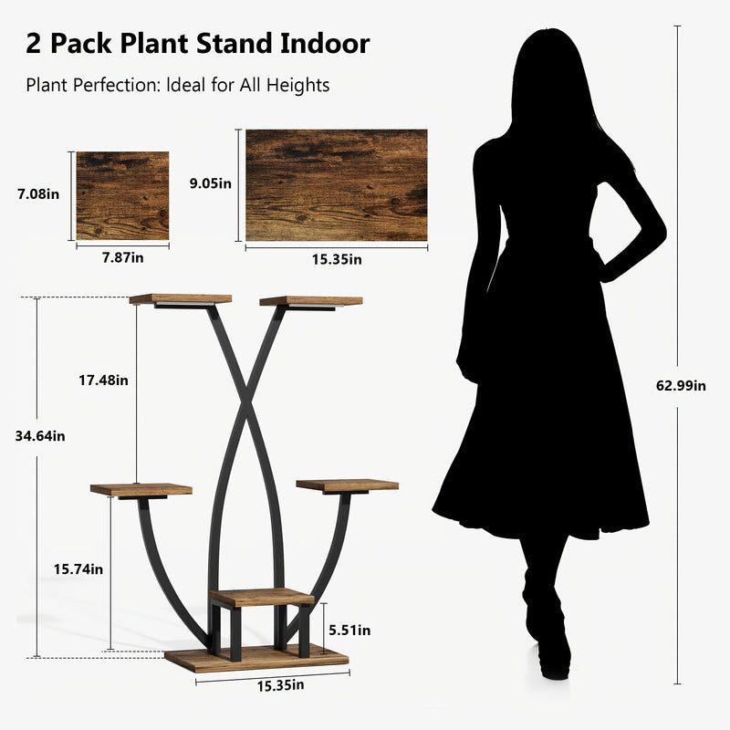 Suporte para plantas de interior com 2 peças e luzes de cultivo