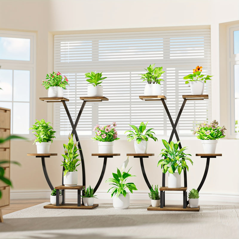 Suporte para plantas de interior com 2 peças e luzes de cultivo