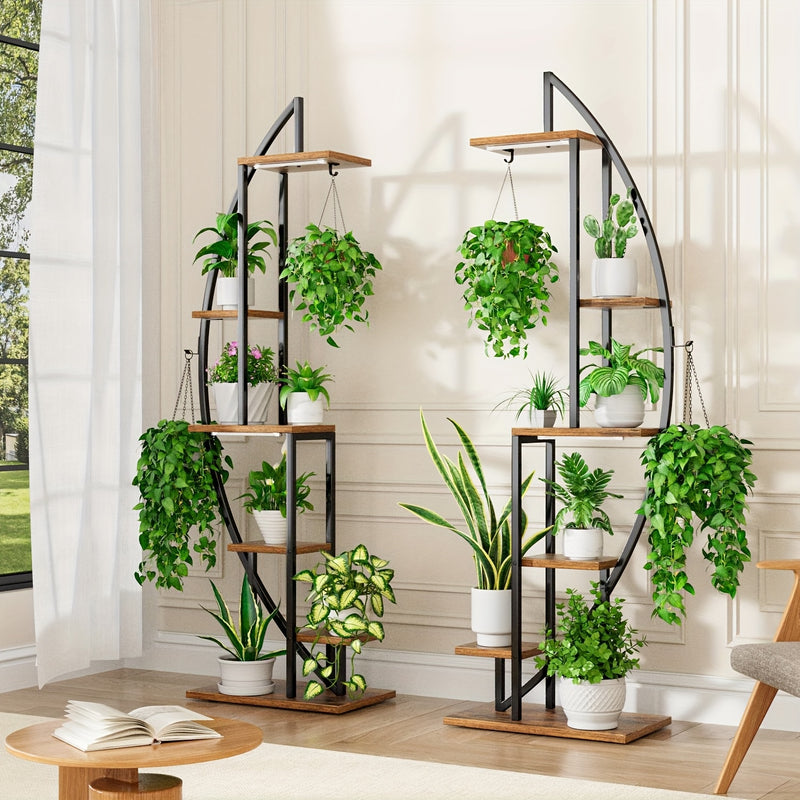 Suporte para plantas com luzes de cultivo 2 peças de 6 níveis