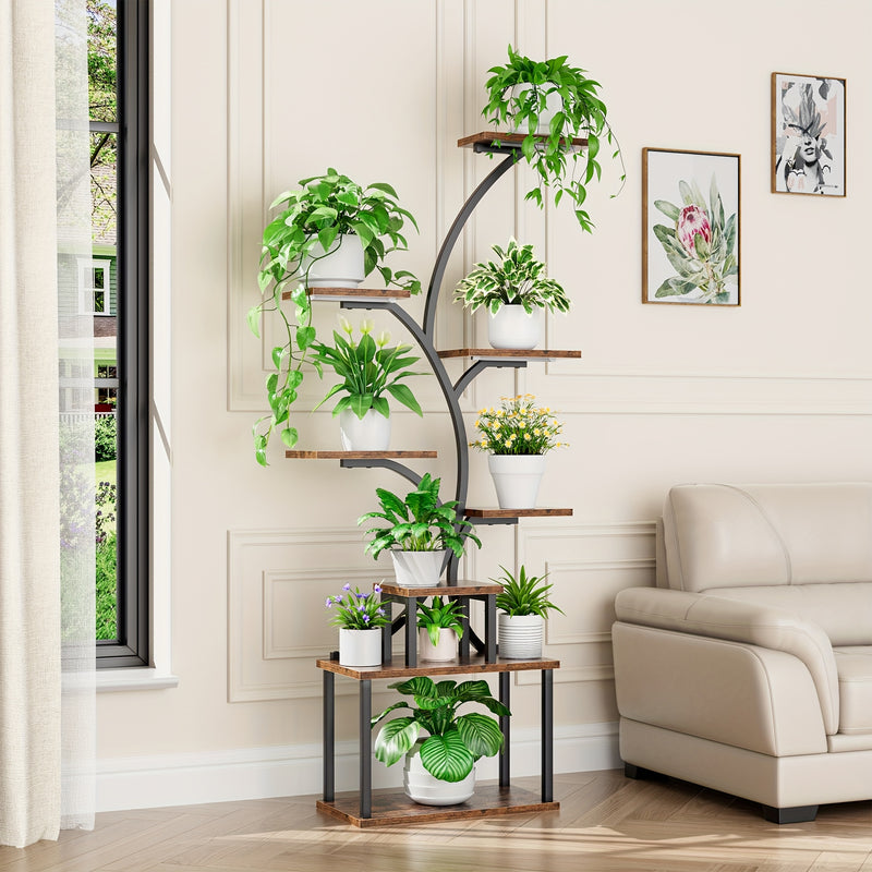 Suporte para plantas de interior com luzes de cultivo, 8 níveis