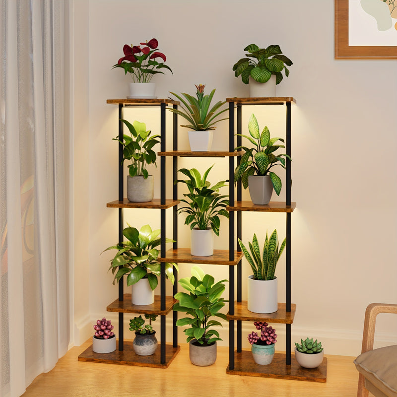 Suporte para plantas de 6 níveis e 40" de altura para ambientes internos com luzes de cultivo