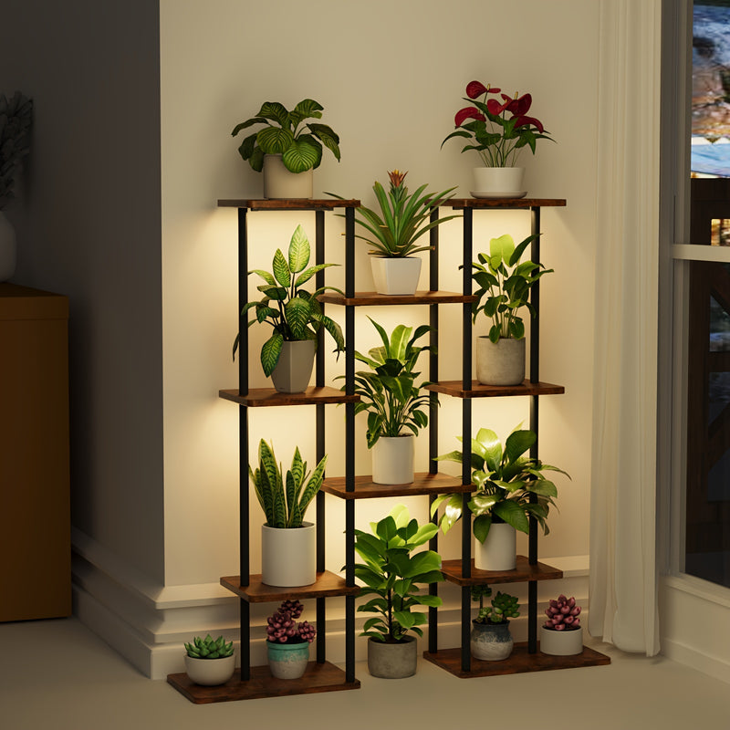 Suporte para plantas de 6 níveis e 40" de altura para ambientes internos com luzes de cultivo