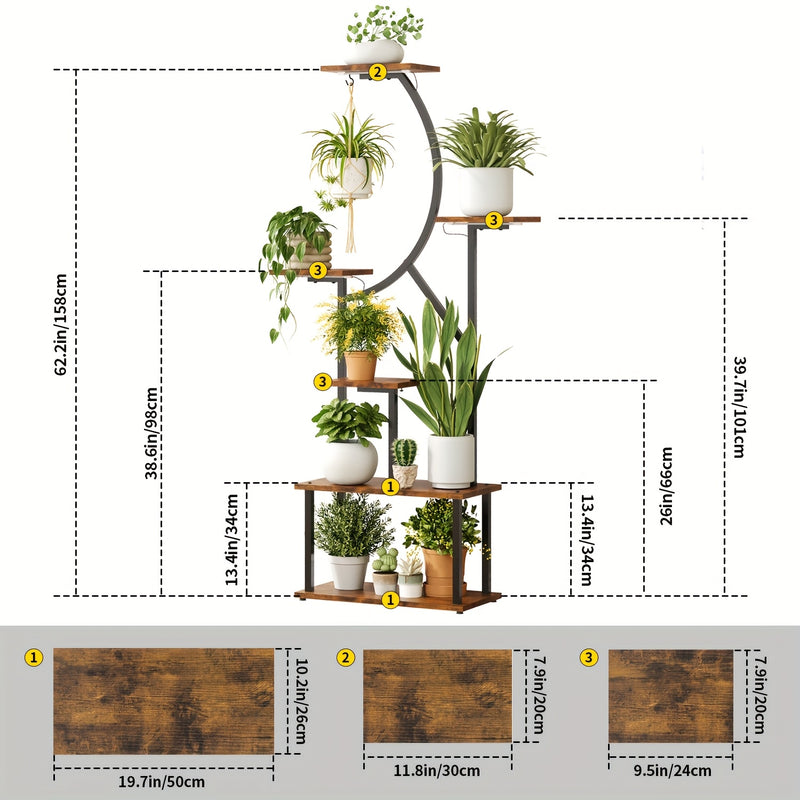 Suporte para plantas de 6 níveis para áreas internas