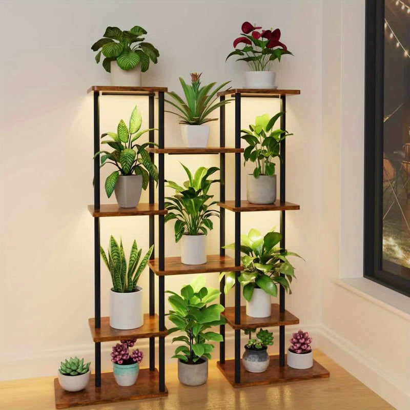 Suporte para plantas de 6 níveis e 40" de altura para ambientes internos com luzes de cultivo
