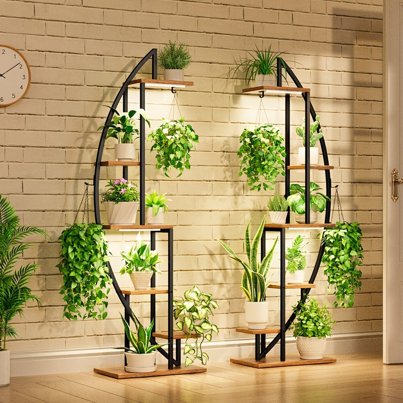 Suporte para plantas com luzes de cultivo 2 peças de 6 níveis