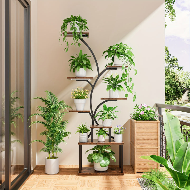 Suporte para plantas de interior com luzes de cultivo, 8 níveis